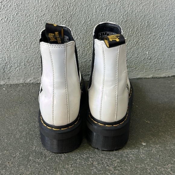 Dr. Martens 2976 Quad White Leather Platform Chelsea Boots US Size 7 Men\'s UK 6